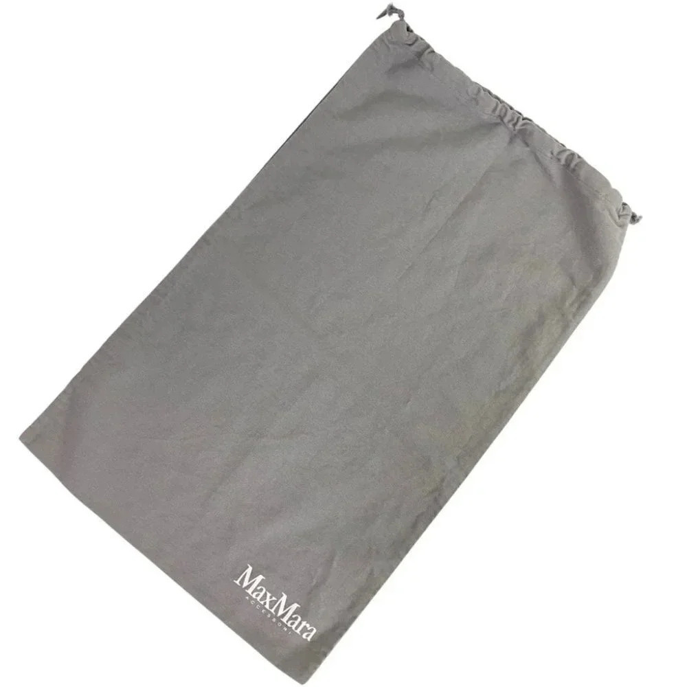 MaxMara Accessories Canvas Bag Cover Protector Size Medium Gray White Logo Print